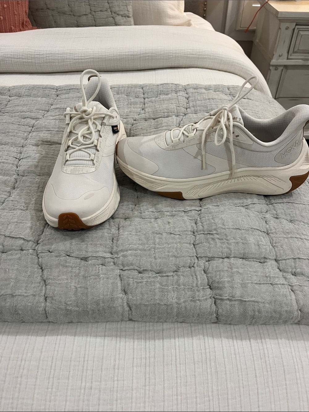 Hoka Transport 2  Cream and Brown Women's Sneakers
